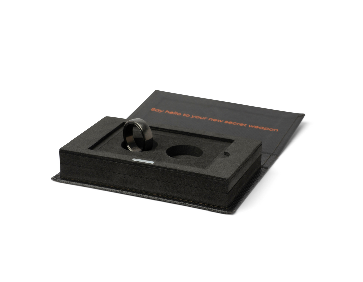a polar ring standing up in the project ratchet ring travel box case.